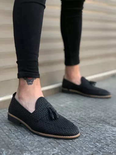 Mocasini barbati negri, tapla subtire, piele eco, comozi 12216 N2-3